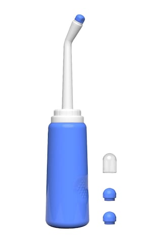 Yuntech01 Mavi 500ml Taşınabilir El Tipi Bidet - 2 Adet Uzun Fön, Seyahat Çantası Ve Toz Kapaklı Hijyen Aleti Mavi