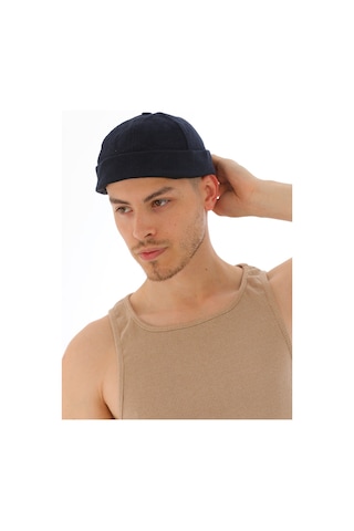 Kaşe Arkadan Ayarlı Retro Hip-hop Takke Şapka Lacivert