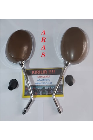 Araro Cappucino 125 Cc - 50 Cc Ayna Takımı Kahve Renk Koyu Kahve