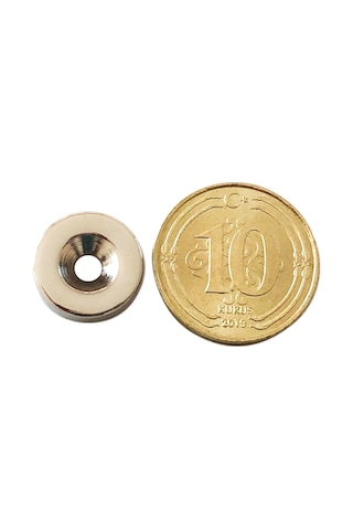 10'LU PAKET 12x3mm (6x3mm) N35 Havşalı Güçlü Neodyum Mıknatıs