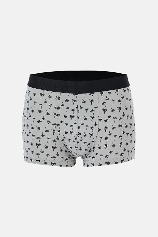 Dagi Erkek Gri Siyah 2'li Desenli Pamuklu Boxer- 5210g Gri - Siyah