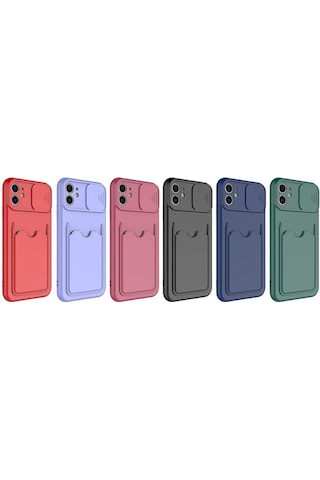 Apple Uyumlu iPhone 11 Kılıf Zore Kartix Kapak Koyu Mor
