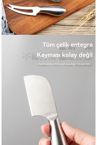 Aurora Tamamen Çelik Eyağıbıçağı Ayılmışbıçak Peynir Bıçağı Metal