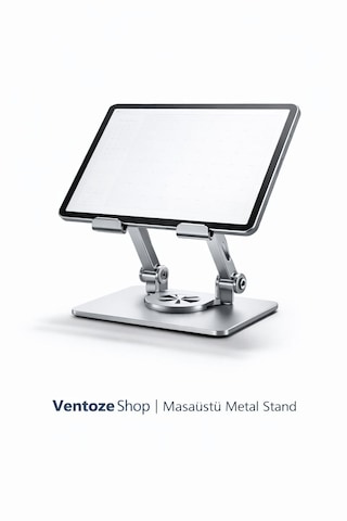 360 Dönebilir Yükseltilmiş Metal Tablet Standı Profesyonel Alüminyum Masaüstü Tutucu