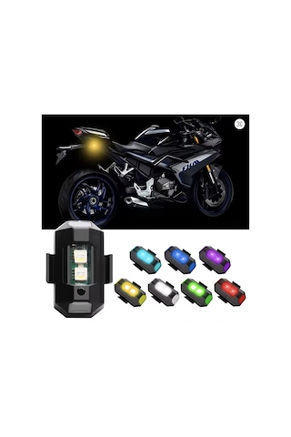 Bakgelal 7 Renkli Usb Şarjlı Çok Amaçlı Çakarlı Led Işık Bisiklet, Motosiklet, Lambası