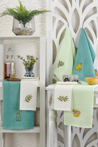 Rebeka Mutfak Havlusu Kurulama Bezi Seti 6'lı Mint