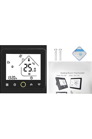 Hombey Siyah Akıllı Isı Kontrol Cihazı - Kazan/soba Isıtıcıları İçin Sıcaklık Regülatörü Dijital Termostat