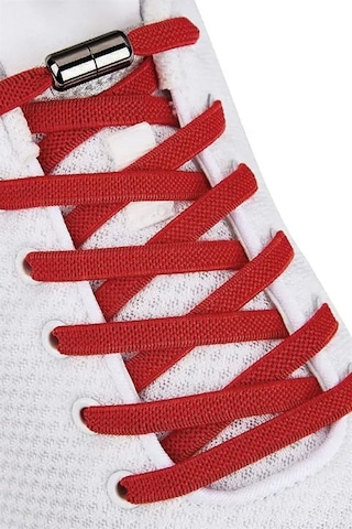 Ayarlanabilir 1 Çift Kırmızı Vidalı Kapsül Uçlu 6 Mm Lastik Pratik Bağcık Kırmızı