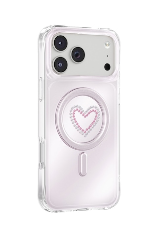 İphone 18 Pro Max Uyumlu Kılıf M-safe Şarj Özellikli Zore Paris Mova Sert Pc Kapak Pembe