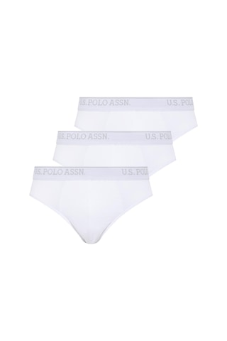 U.S. Polo Assn. - Erkek Beyaz 3 Lü Slıp 90003 Beyaz