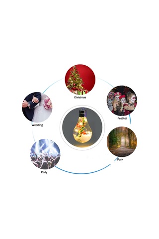 Konesam Islak Ve Kuru Ortamlar İçin Dayanıklı Plastik Led Askı Lambası - Noel, Parti, Bahçe Dekorasyonu Sıcak Beyaz Işık