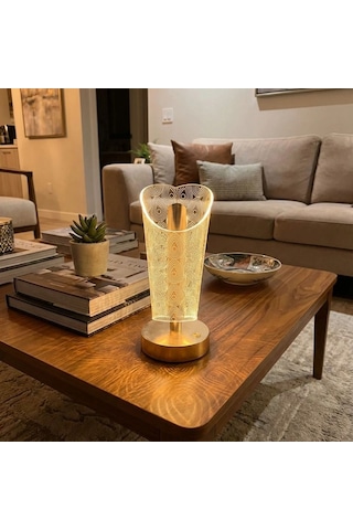 River World 3 Renk Işık Modlu Dekoratif Şarjlı Kristal Damla Model Açık Silindirik Çok Renkli