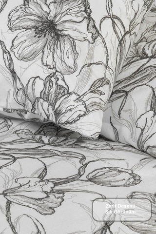 Elart Line Art Nevresim Takımı Çift Kişilik Lastikli Çarşaf 200x220 Cm Renksiz