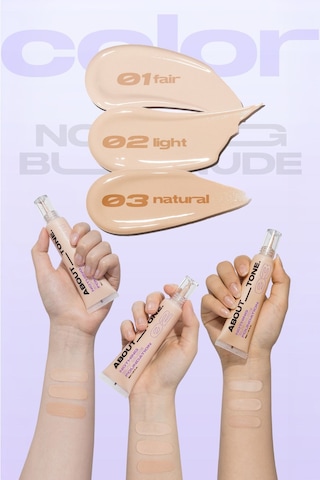 About Tone Doğal Yarı Mat Görünümlü Fondoten About Tone Nothing But Nude Foundation 03