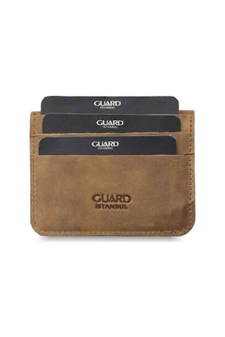 Guard Taba Crazy Patlı Kartlık Hakiki Deri Erkek / Kadın P5227 Taba
