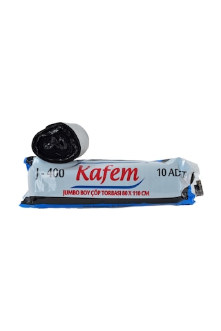 Kafem J400 Jumbo Boy Çöp Poşeti 5 x 10'lu Siyah 80 x 110 CM