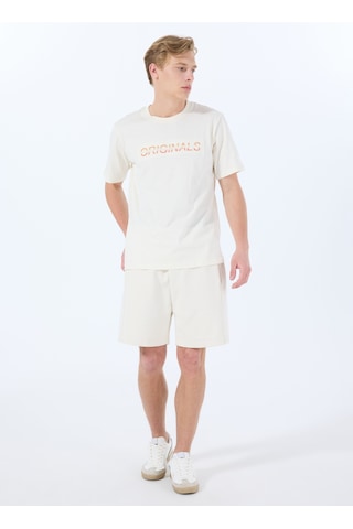 Jack & Jones Beyaz Erkek T-shirt 12288566 Jorx90 Tee Ss Crew Neck Bs Koyu Beyaz