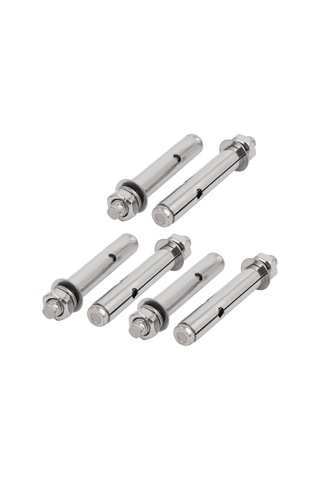 Iıvverr M8x70mm Paslanmaz Çelik Kol Ankraj Genişleme Cıvataları Gümüş Ton 6 Pcs M35