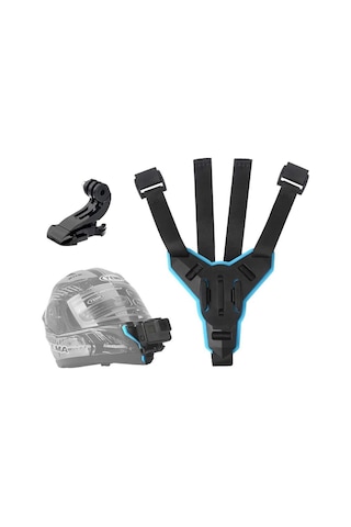Telesın Motosiklet Kask Tutucu, Kavisli Çeneli, Hero 12/11/10/9/8/7/6, Djı Osmo Action, Insta360 İçin, Kaymaz Silikon,