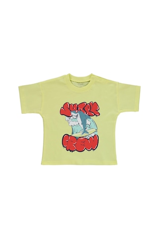 Civil Baby Shark Crew Baskılı 6-18 Ay Takım - Sarı Limon Sarısı