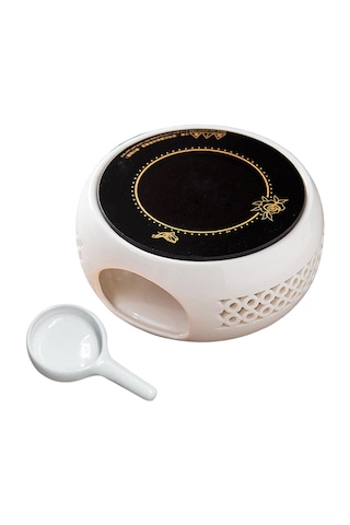 Homyl İçi Boş Çaydanlık Isıtıcı Tealight Soba Çay Isı Beyaz