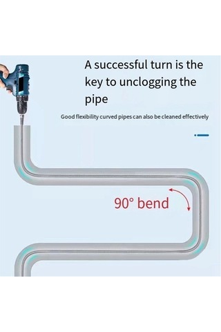 Wealthglow 5 Metre Elektrikli Matkap Drenaj Tarama Yaylı Lavabo Borusu Kanalizasyon Uçlar Yok Fzp8zh