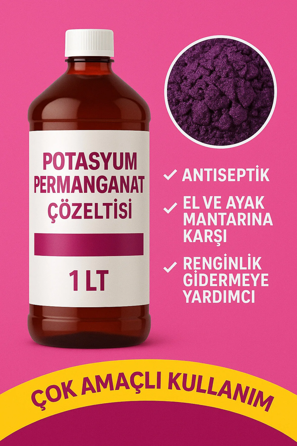 El Ayak Mantarı Tedavisi Potasyum Permanganat Çözeltisi