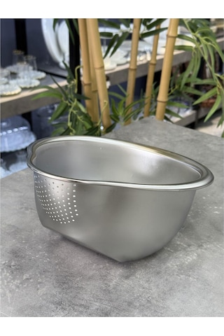 Arow Çelik Süzgeç Ve Yıkama Kabı 27 Cm Gri