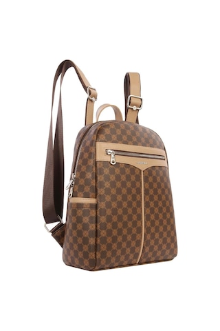 Cengiz Pakel Monogram Kullanışlıkadın Sırt Çantası - 7368p - Kahve/toprak Çok renkli