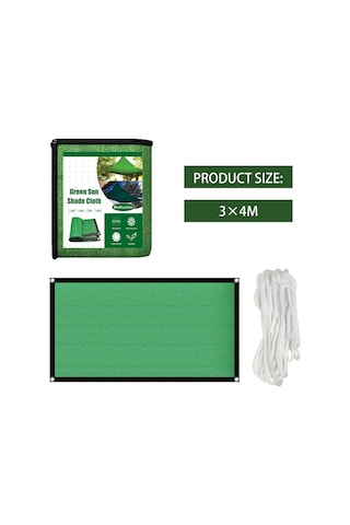 Maiyame 3 4m Yeşil Dış Mekan Gölge Ağı - Uv Koruma, Isı Azaltma, Balkon Bahçe Teras İçin Dayanıklı Polietilen Çok Renkli