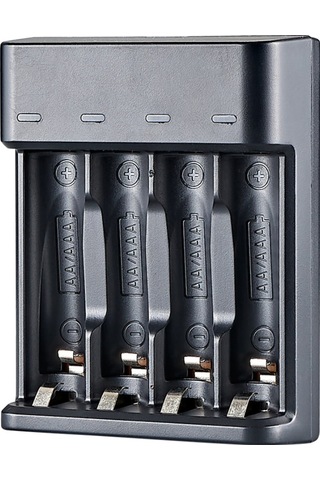 Springsun Siyah 4-hücreli Akıllı Şarj Cihazı, Ni-mh Aa/aaa Pil İçin Hızlı Şarj, Tam Doldurma Yeşil Işık, Usb Plug & Play, 1.2v Çıkış