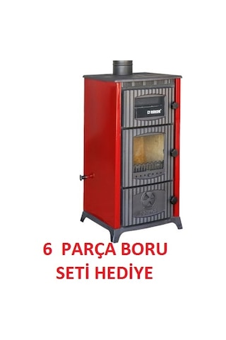 Rekor Lima Şömine Fırınlı Tuğlalı Döküm Kuzine Uyuyan Kömür Soba Demirdöküm