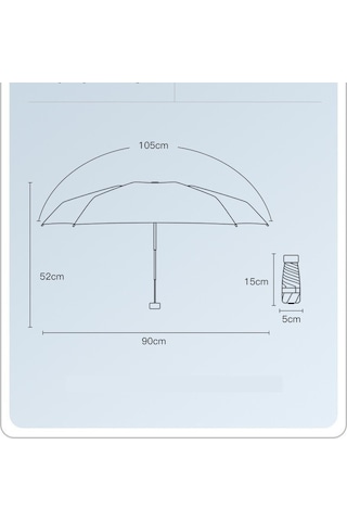 Yystore Kadın Altı Kemikli Ultra Hafif Mini Güneş Şemsiyesi Degrade Renk Tls9184 Açık Mavi