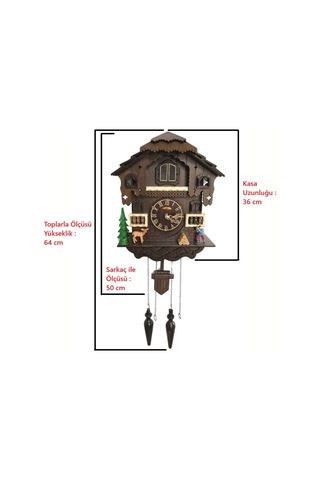 Eastar Yüzde 100 Masif Ahşap Guguklu Duvar Saati EC2305 Kahverengi