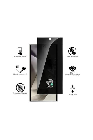 Samsung Galaxy S24 Plus İle Uyumlu Ekran Koruma 0,18 Mm Ultra İnce Hayalet Gizlilik Cam Hassas Parmak İzi Açma Özellik