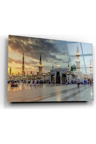 Medine Temalı Modern Uv Dijital Baskı Dekoratif Cam Tablo
