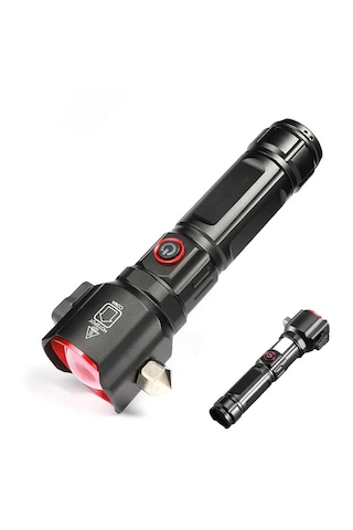 OR-2210-TG Şarjlı Teleskopik Zoom Özellikli Acil Durum El Feneri 8800 Mah Pil 30 Watt Siyah