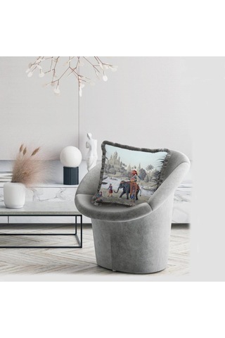 Otantik Manzara Yastık/kırlent Dolgu Boncuk Elyaf, Ulusl. Yıkama Ve Solmama Sertifikası Çok Renkli