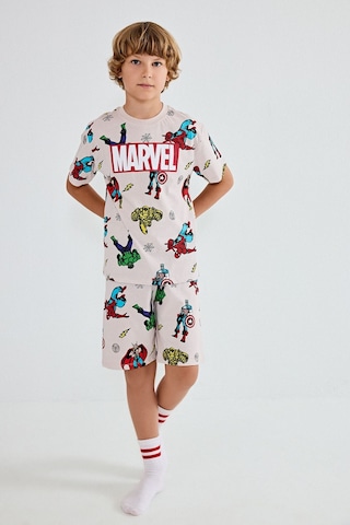 Defacto Marvel Lisanslı Comıcs Regular Fıt 2li Bej Pijama Takımı Erkek Çocuk H8033a826hsgr477 Gri-gr477