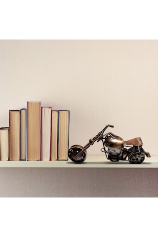 Kişiye Özel İsimli Metal Motosiklet Masa Saati Erkeğe Hediye Dekoratif Motor Biblo