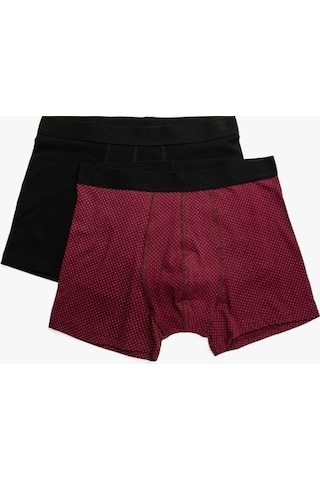 Koton 2'Li Boxer Pamuklu Desenli Bordo Desenli 3Wlm90064Mk 3Wlm90064Mk4D5