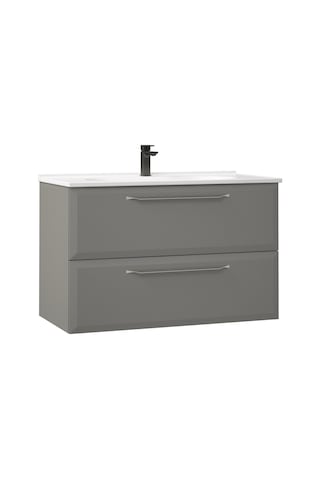 Orka Nuvola 80 Cm Mdf Gri Banyo Dolabı Takımı Ve Boy Dolabı Gri