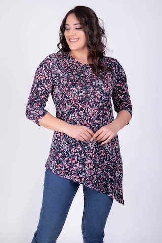 Örme Asimetrik Tunik-lacivert Lacivert