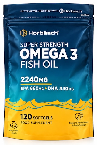 Horbäach Super Strength Omega 3 Balık Yağı 2240 Mg 120 Yumuşak Kapsül