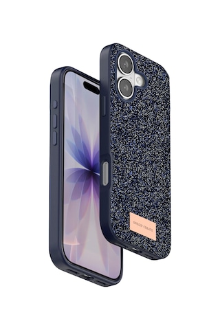 Sptmgldı Onegif Apple Apple iPhone Uyumlu  17 Bright Simli Kapak - Mavi