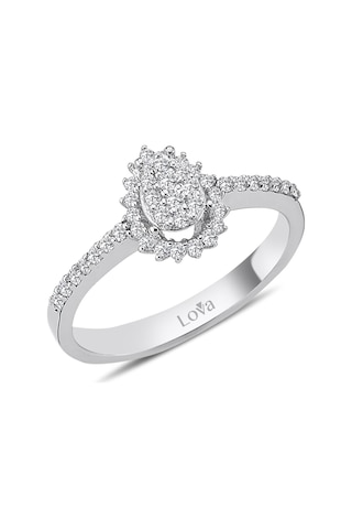 Lova Pırlanta Taşlı Damla Yüzük - 1040099