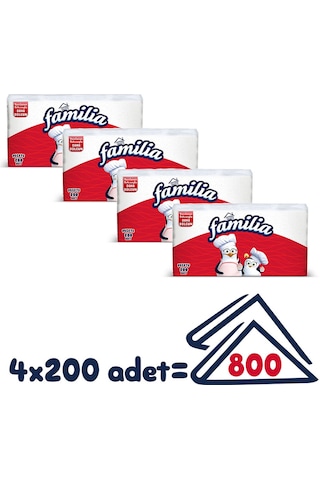 Familia 200'lü Peçete (4 Paket x 200 Yaprak)