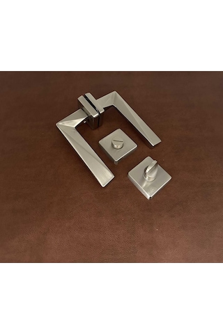 Vista Saten Kare Rozetli Wc Banyo Kapı Kolu 1 Takım