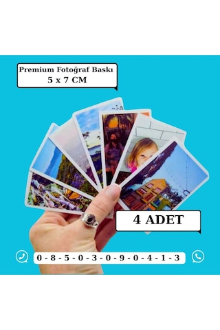 Kişisel Premium Fotoğraf Baskısı 4 Adet 5x7 Cm Telefon Kılıfında Kullanılabilir.