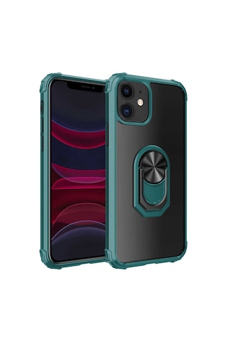 Apple Uyumlu iPhone 11 Kilif Standli Yüzüklü Mola Silikon Kapak 448699291